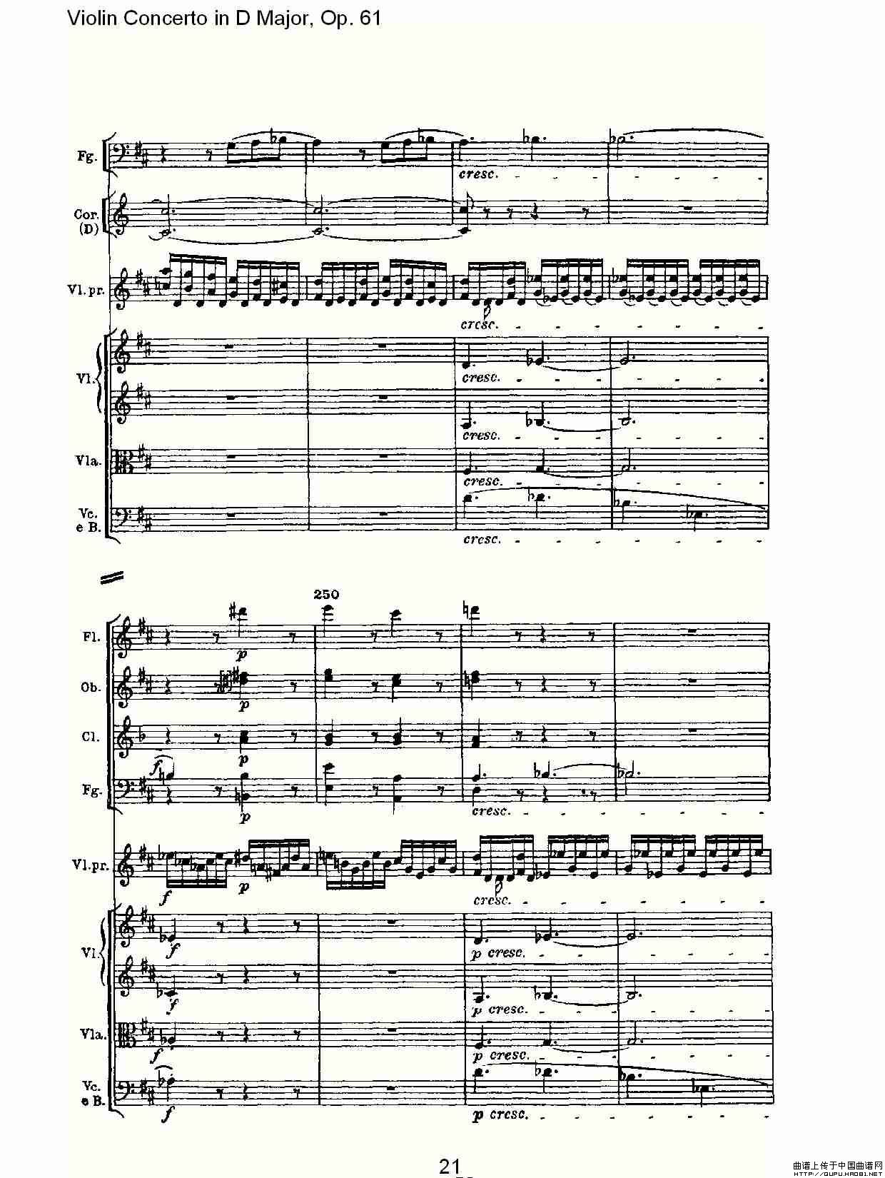 D大调小提琴协奏曲 Op.61第三乐章小提琴谱