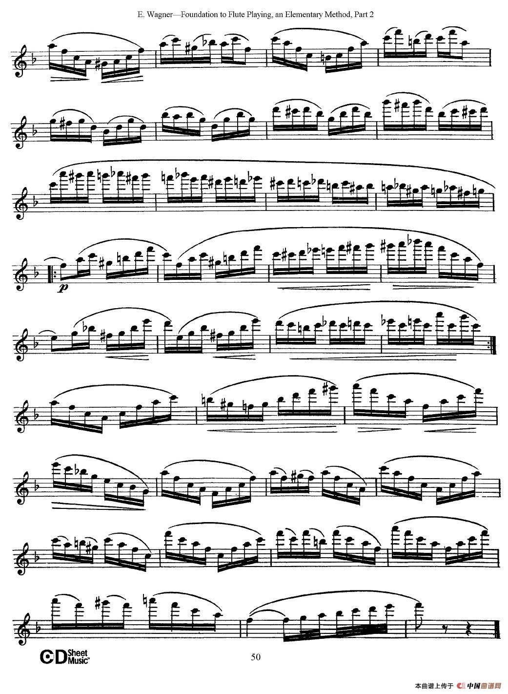 长笛演奏基础教程练习（Etude 4）长笛谱