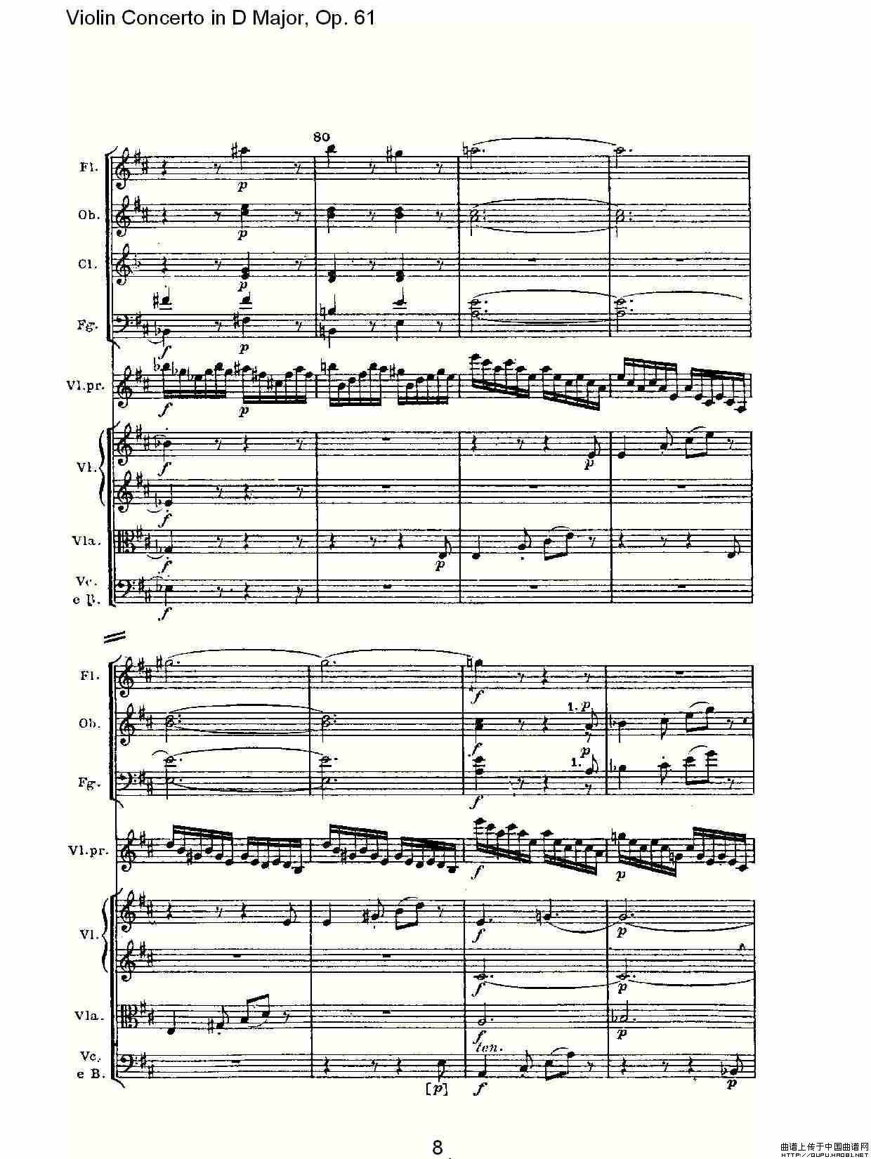 D大调小提琴协奏曲 Op.61第三乐章小提琴谱
