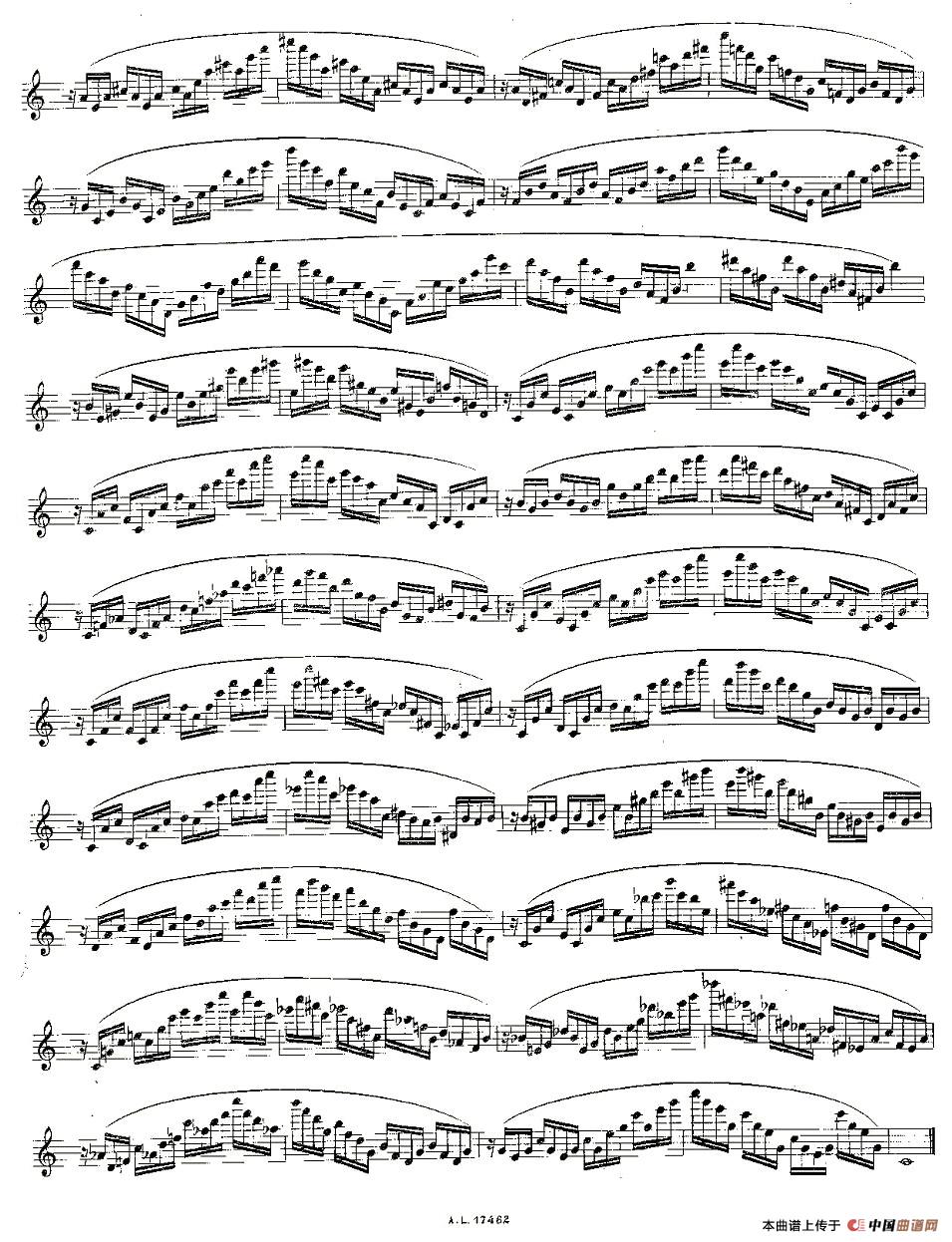 12首大技巧练习曲之1长笛谱