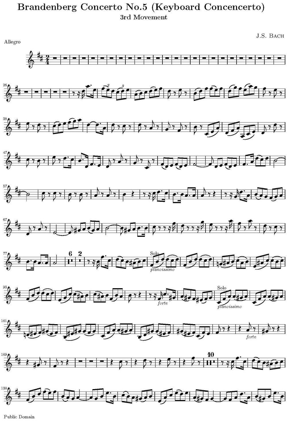 Brandenberg Concerto No.5,3rd Movement（巴赫曲 巴赫词）