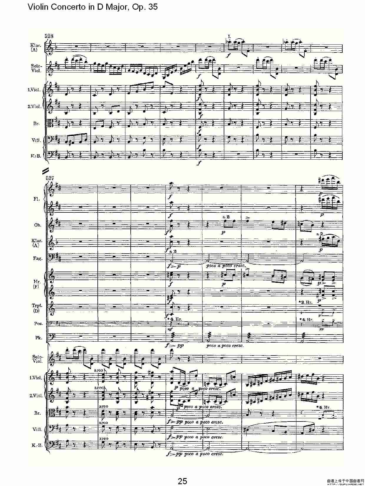 D大调小提琴协奏曲, Op.35第三乐章（一）小提琴谱