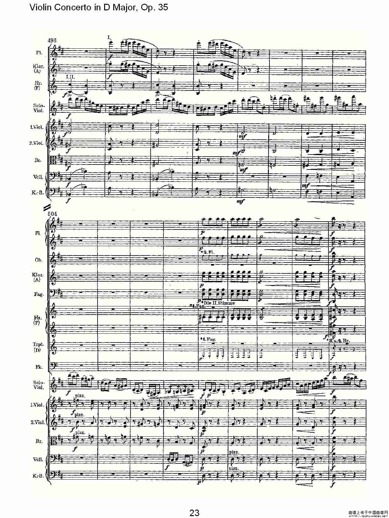 D大调小提琴协奏曲, Op.35第三乐章（一）小提琴谱
