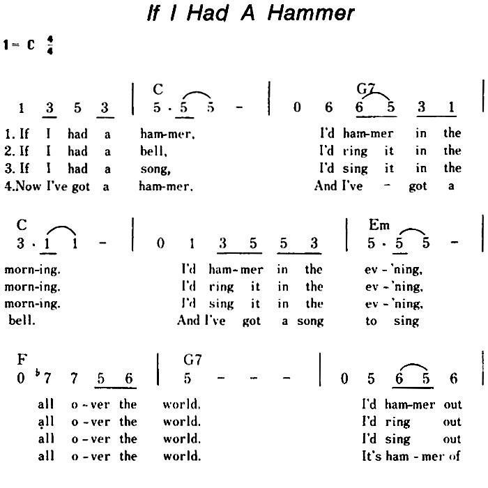 [美]If I Had A Hammer