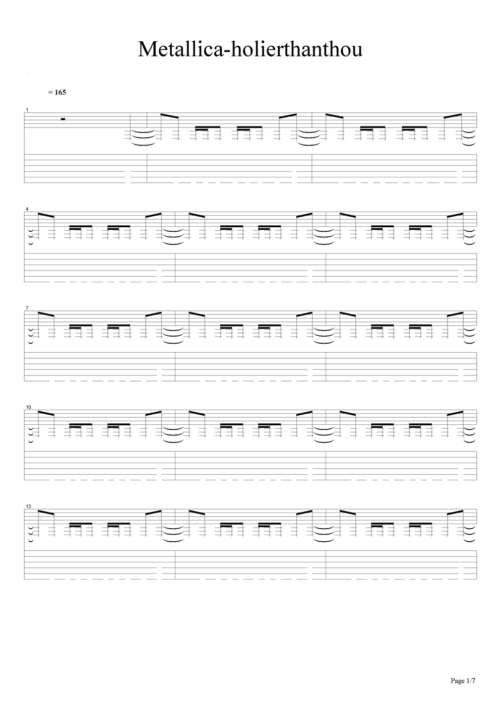 Metallica-holierthanthou吉他谱