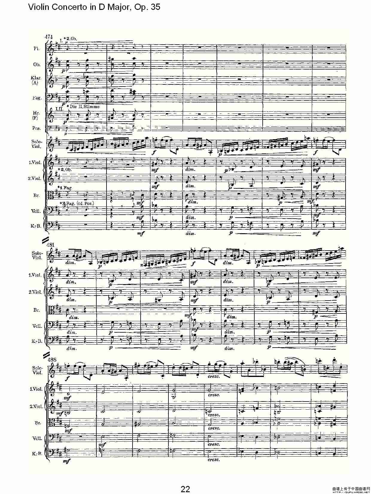 D大调小提琴协奏曲, Op.35第三乐章（一）小提琴谱