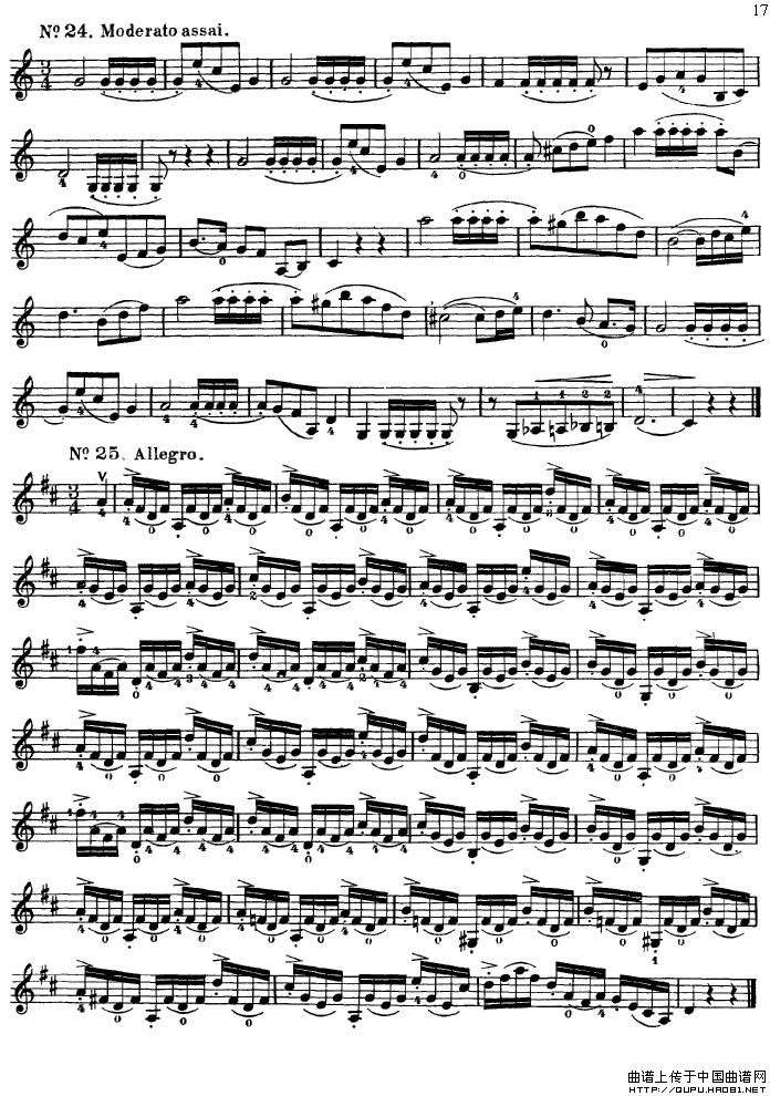 沃尔法特60首练习曲 Op.45（第11-20页）小提琴谱