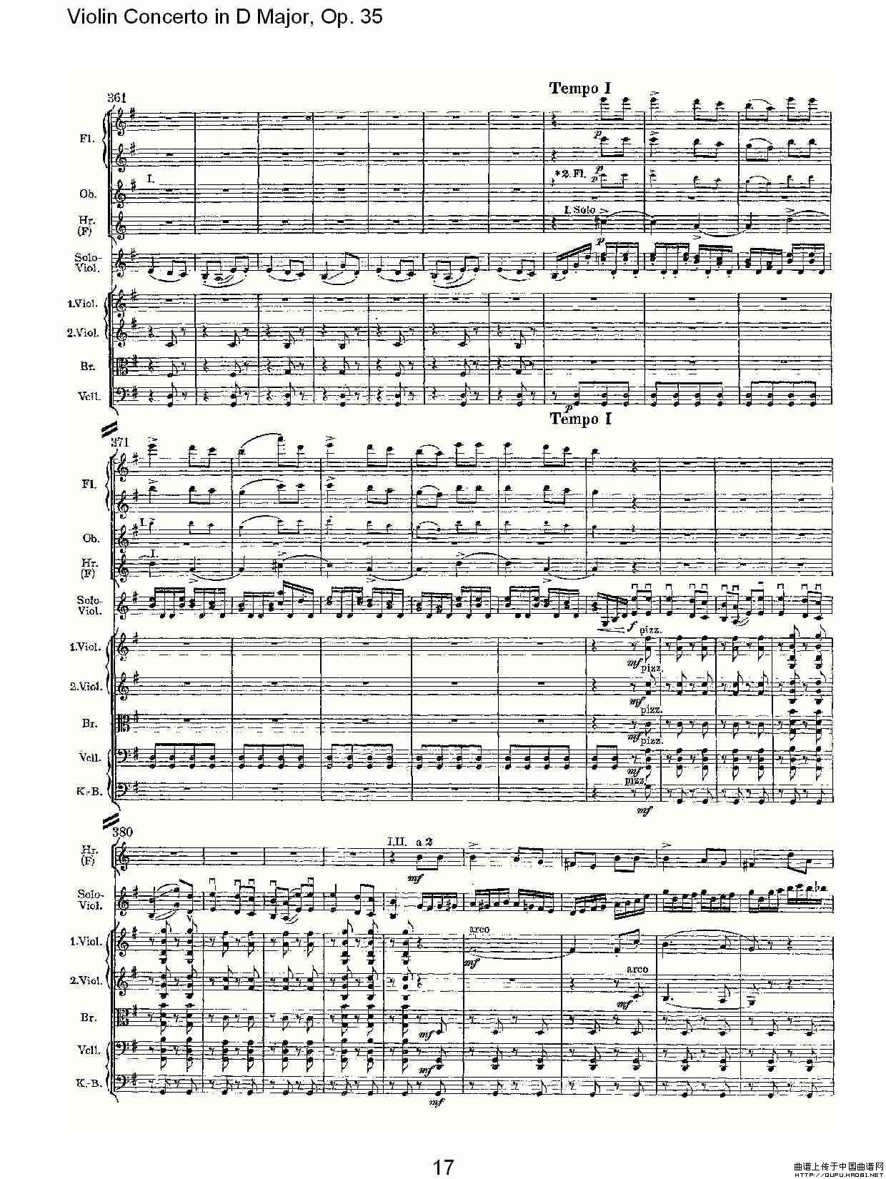 D大调小提琴协奏曲, Op.35第三乐章（一）小提琴谱
