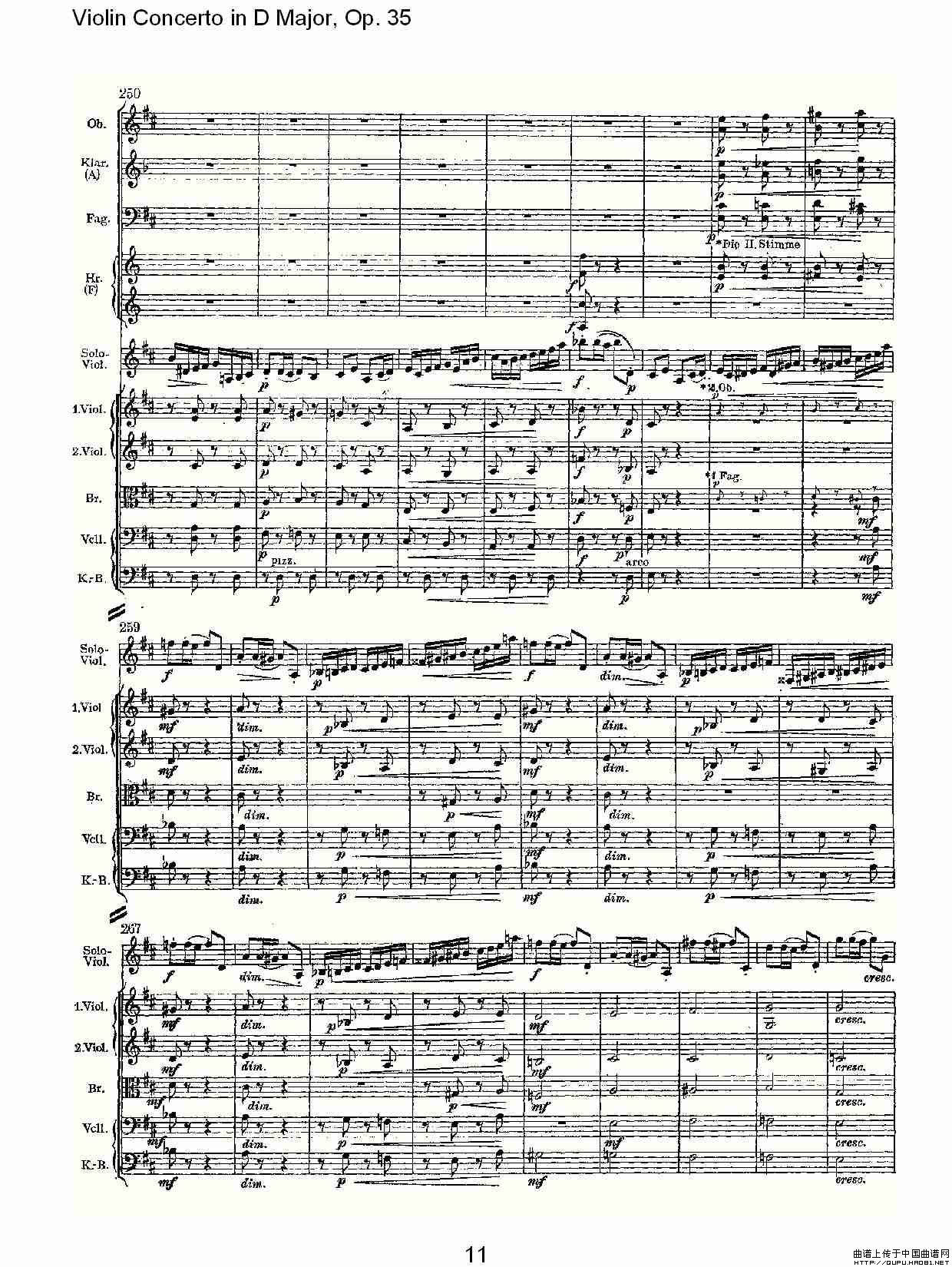 D大调小提琴协奏曲, Op.35第三乐章（一）小提琴谱