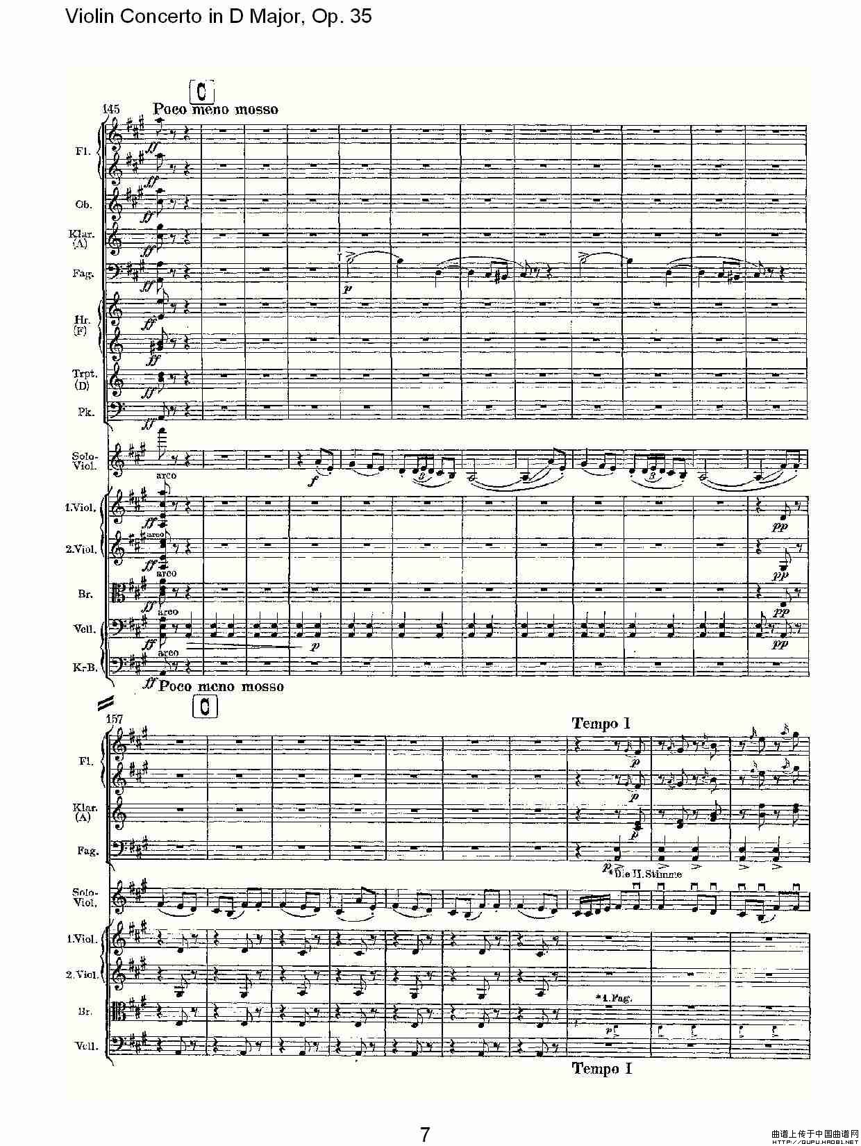 D大调小提琴协奏曲, Op.35第三乐章（一）小提琴谱