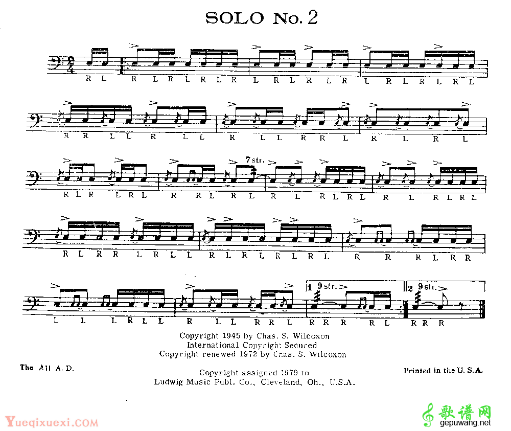 美国军鼓150条精华SOLO系列之《SOLO No.2》