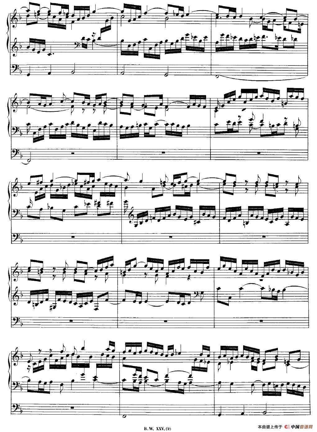 巴赫18首赞美诗前奏曲（1）（双排键电子琴）电子琴谱
