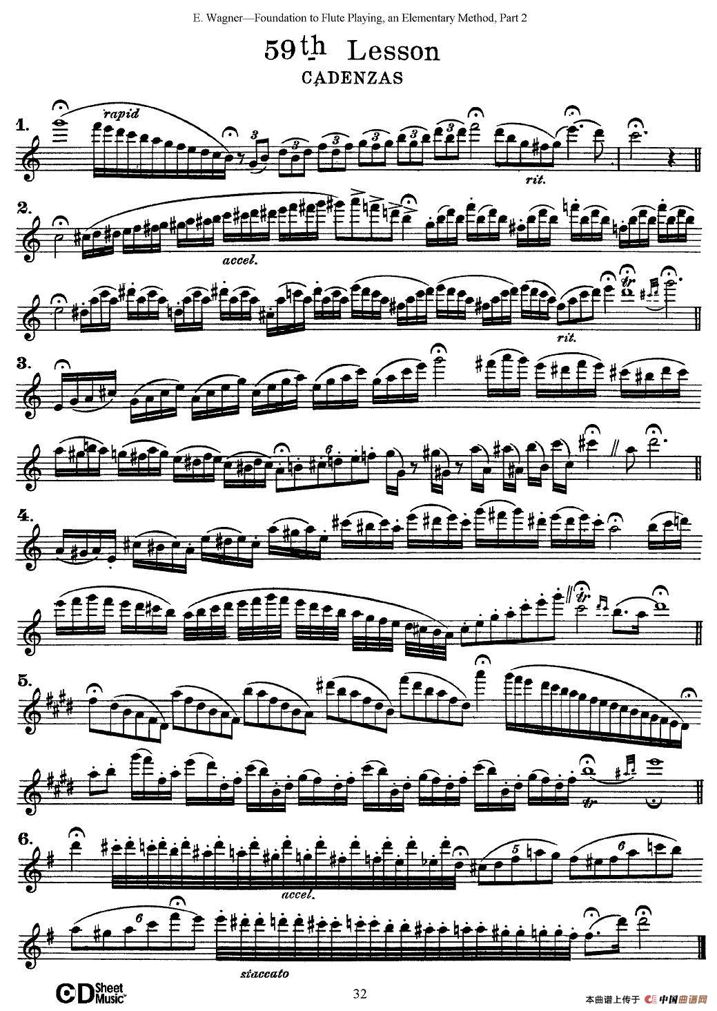 长笛演奏基础教程练习（53—59）长笛谱