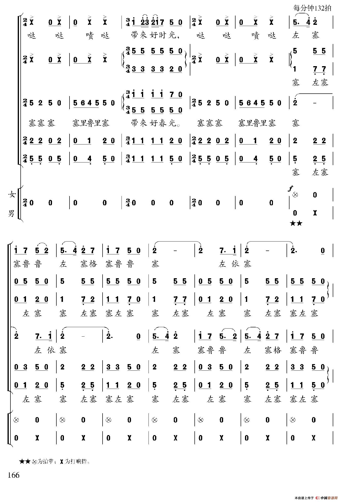 春天来了（彝族民歌、张朝编曲）合唱谱