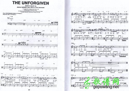 The Unforgiven（Metallica）架子鼓谱爵士鼓谱