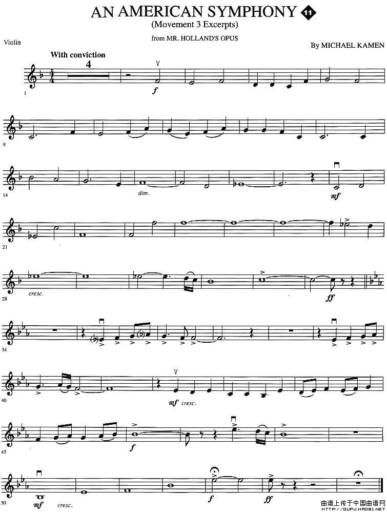 AN AMERICAN SYMPHONY小提琴谱
