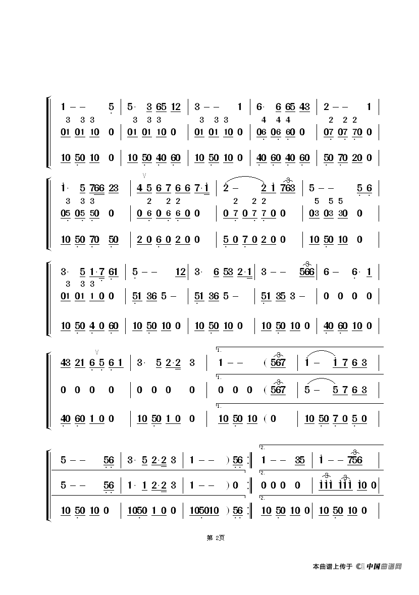 我爱你中国_乐器谱