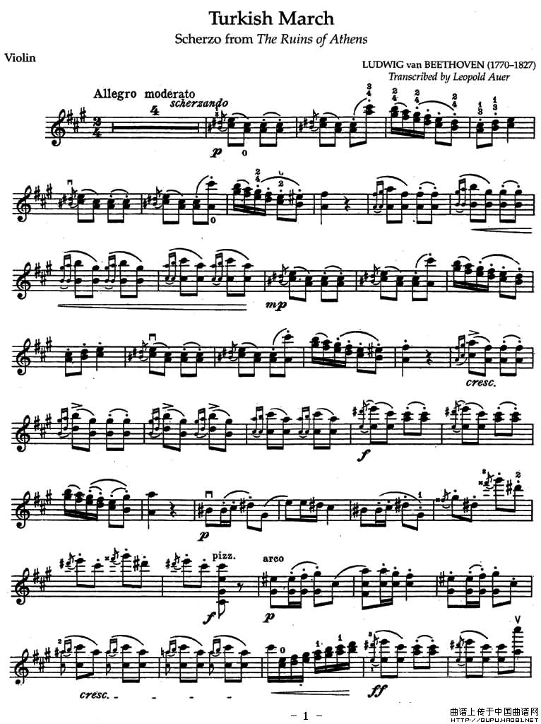 TURKISH MARCH小提琴谱