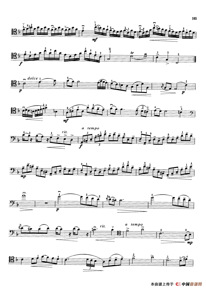瓦蒂尼F大调奏鸣曲 （大提琴）小提琴谱