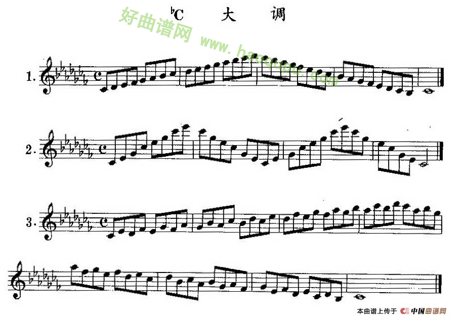 《降C大调》（萨克管调性基础练习曲）萨克斯简谱