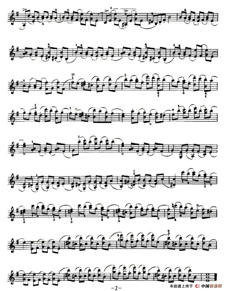 42首练习曲或隨想曲之36小提琴谱