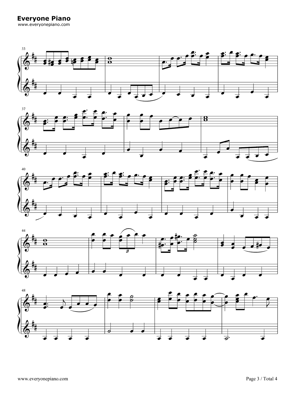 《哆啦A梦主题曲》钢琴谱第4张
