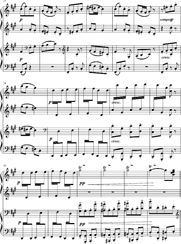 卡门序曲- 四手联弹钢琴谱