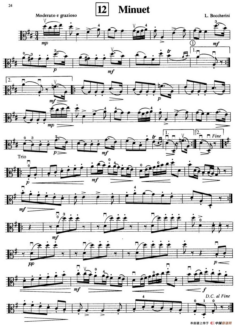 Minuet（中提琴）小提琴谱