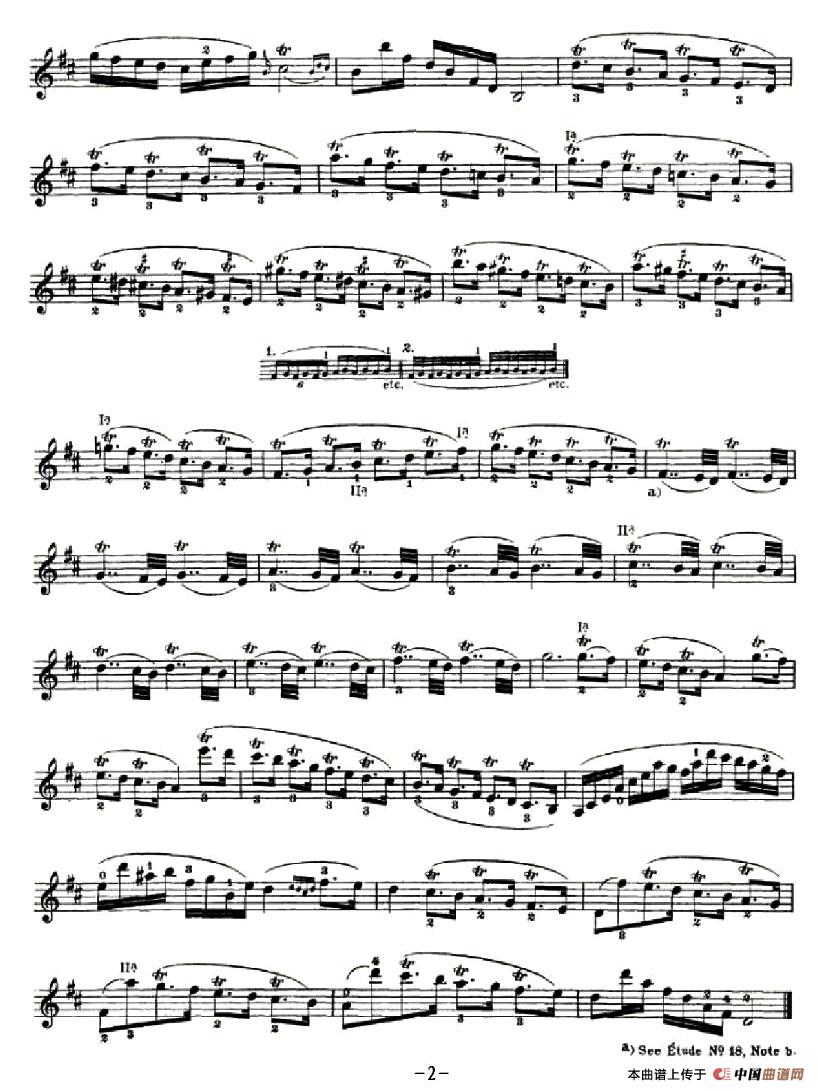42首练习曲或隨想曲之19小提琴谱