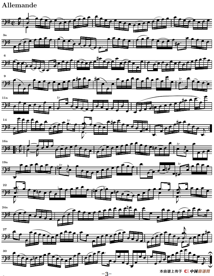 巴赫《大提琴无伴奏六首组曲》：Suite Ⅰ