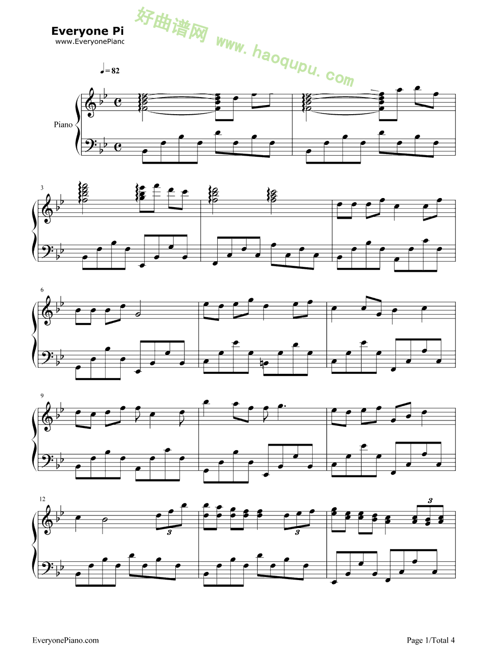 《莫斯科没有眼泪》（TWINS演唱） 钢琴谱第2张
