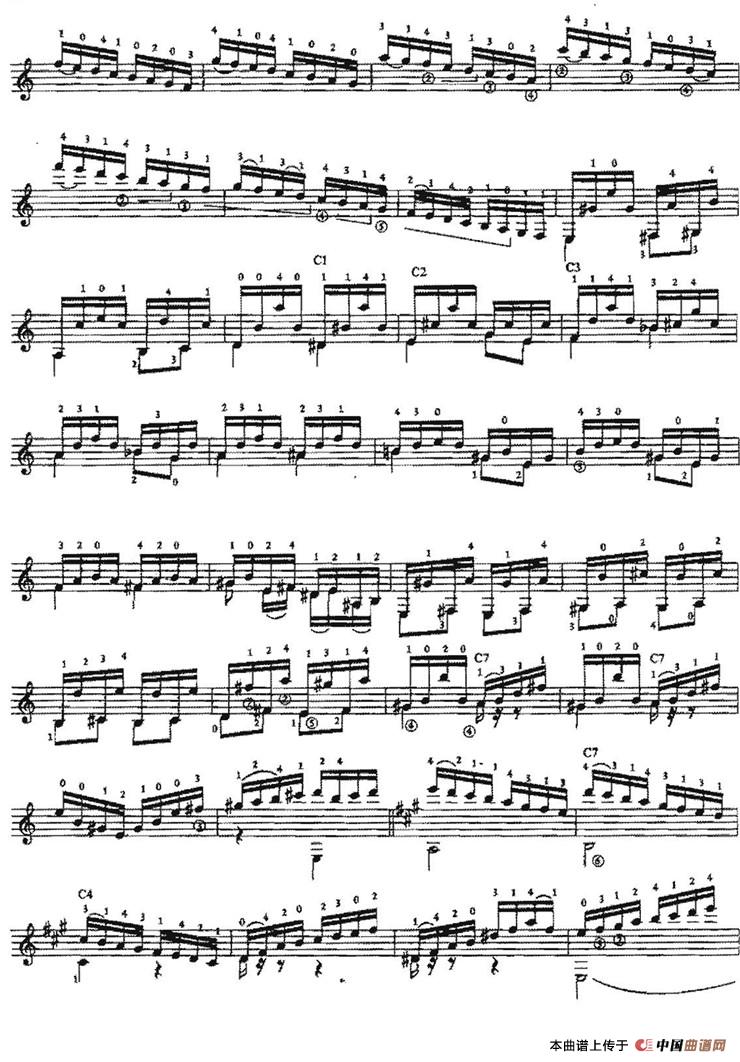 Estudio（古典吉他）吉他谱