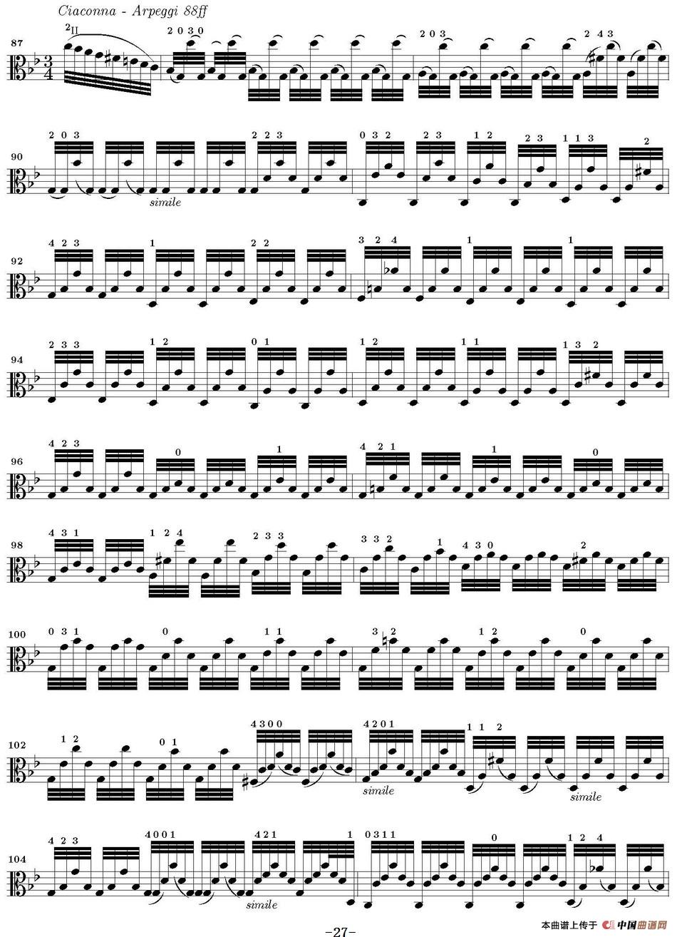 Bach Sonata BWV1004（无伴奏小提琴组曲）