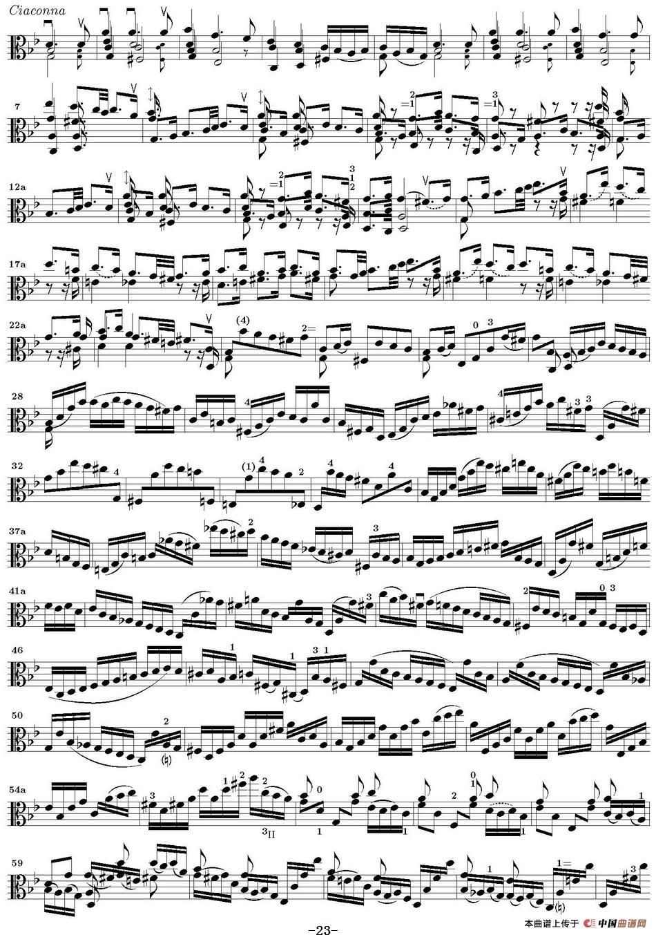 Bach Sonata BWV1004（无伴奏小提琴组曲）