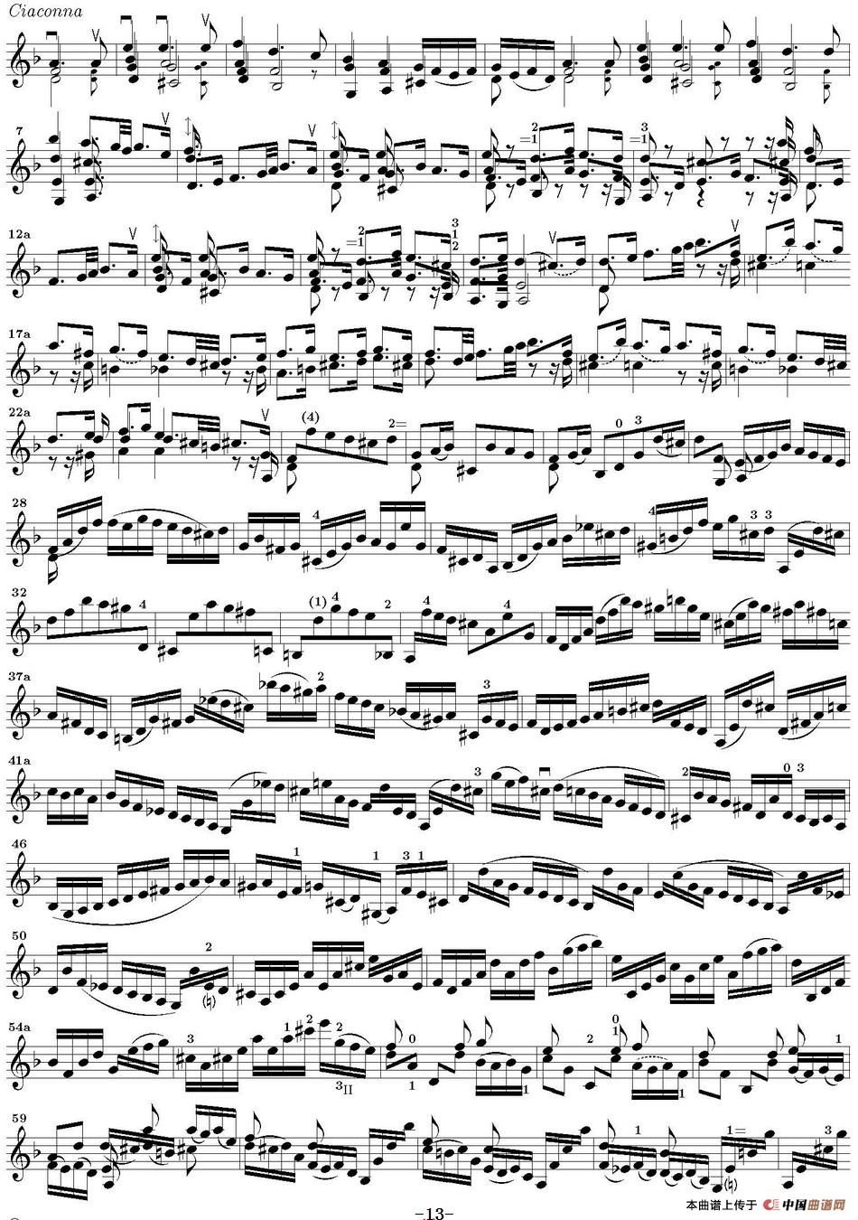 Bach Sonata BWV1004（无伴奏小提琴组曲）