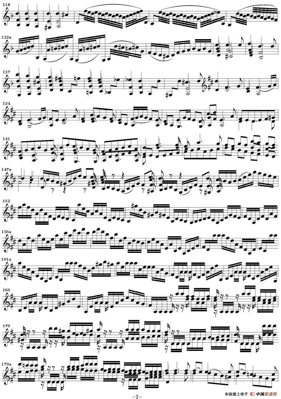 Bach Sonata BWV1004（无伴奏小提琴组曲）