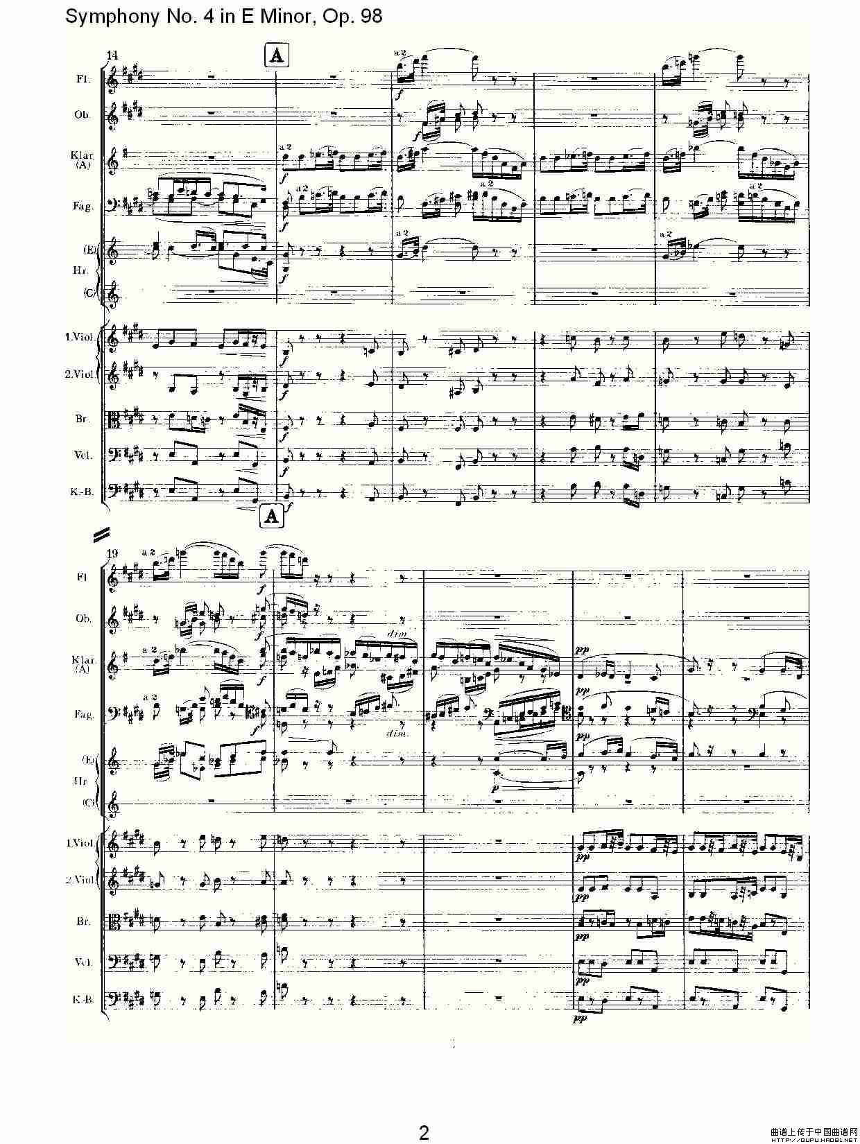 E小调第四交响曲, Op.98 第二乐章