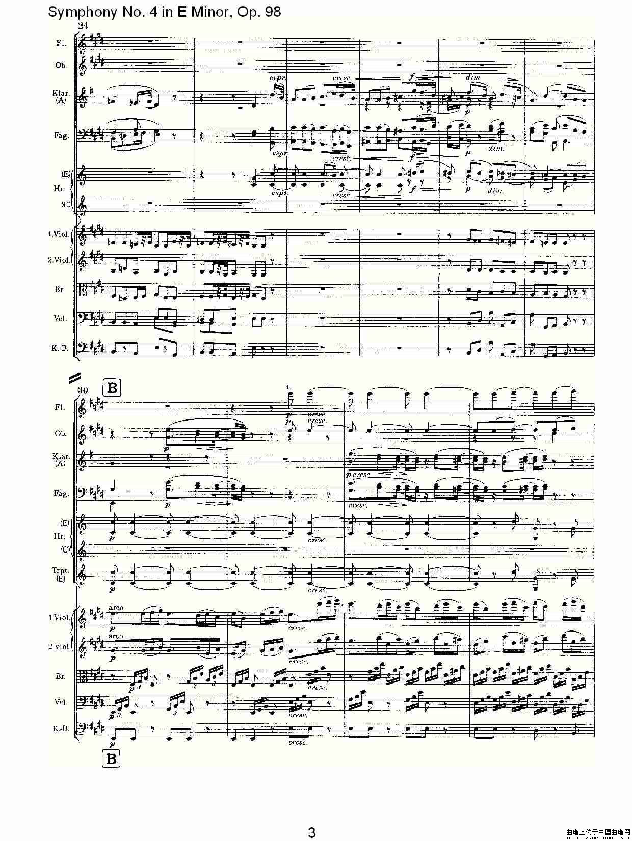 E小调第四交响曲, Op.98 第二乐章