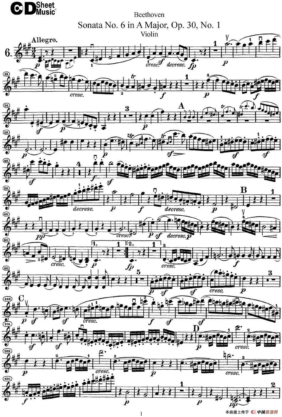 Violin Sonata No.6 in A Major Op.30 No.1