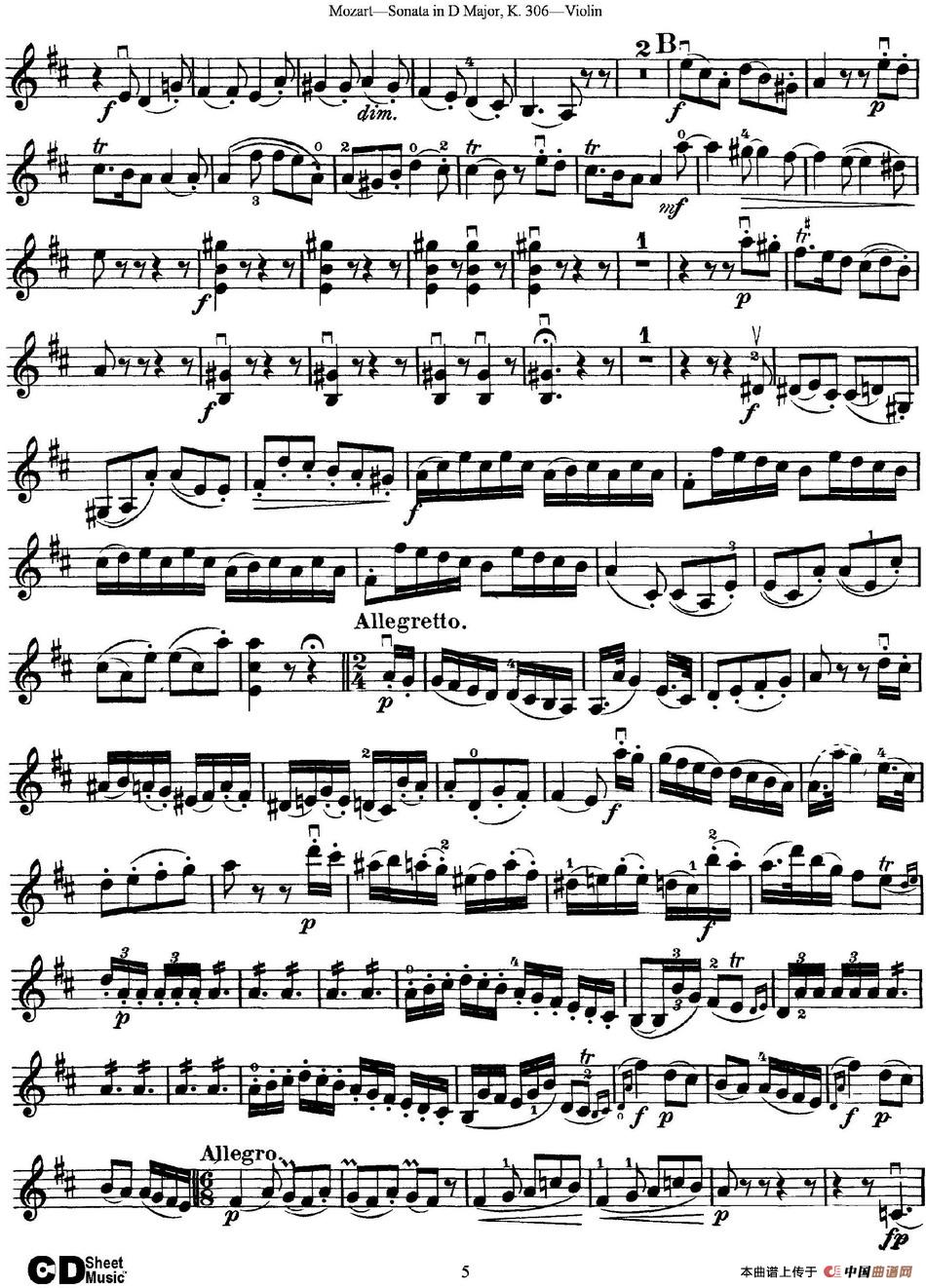 Violin Sonata in D Major K.306