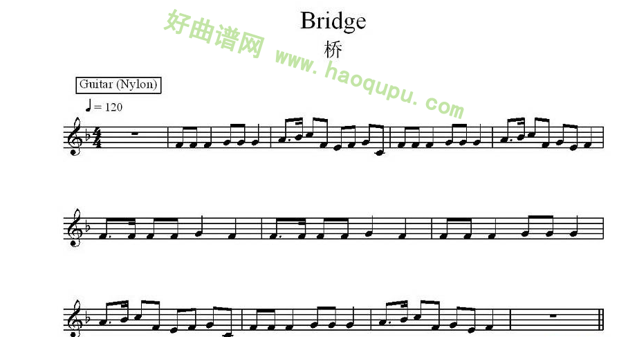 《桥》 电子琴简谱