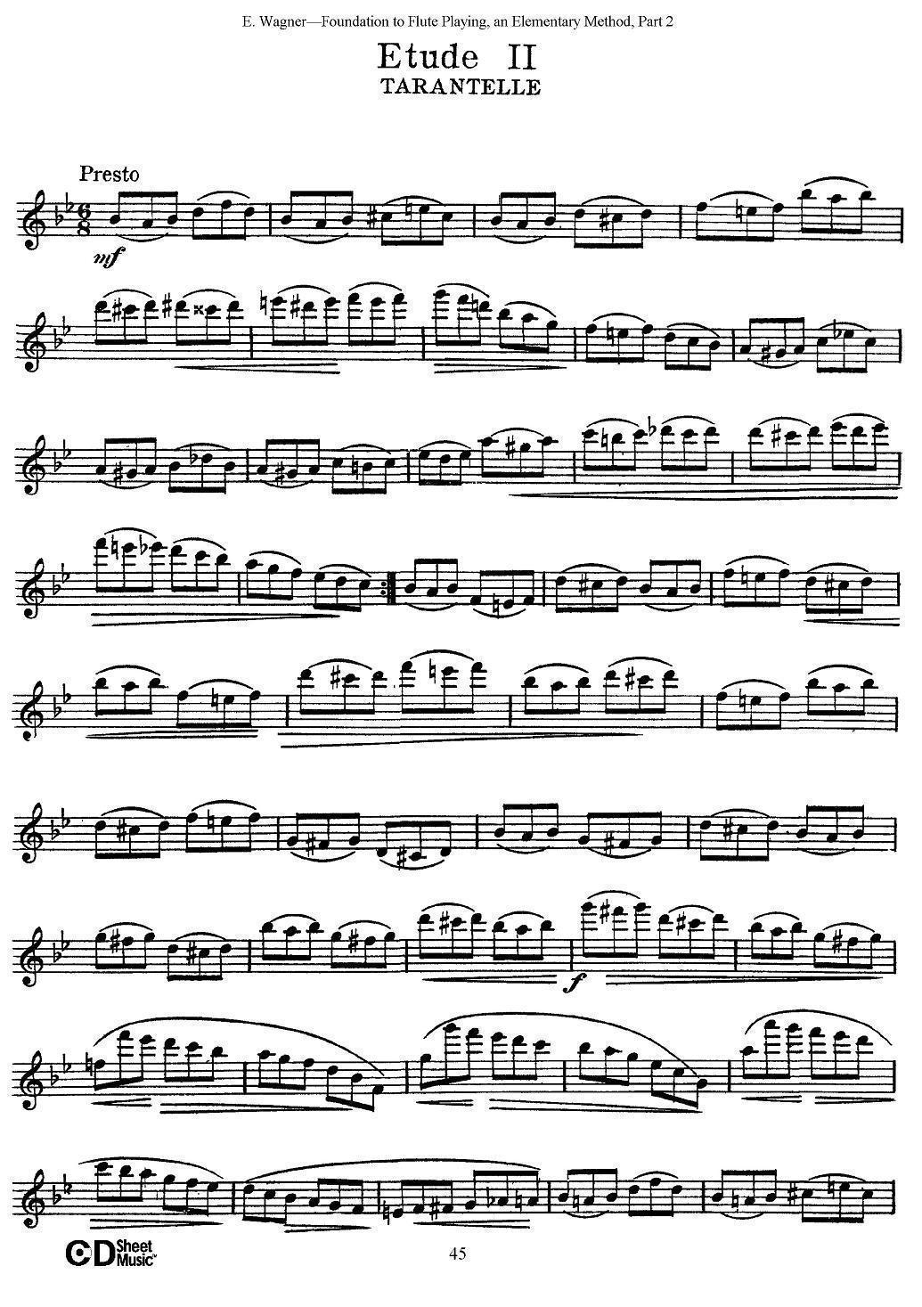 长笛演奏基础教程练习（Etude2）_长笛乐谱