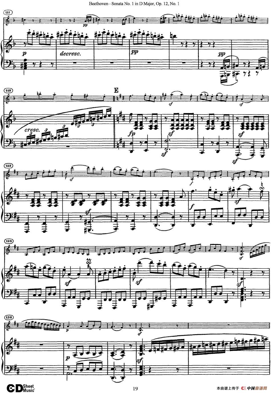 Violin Sonata No.1 in D Major Op.12 No.1（小提琴+钢琴伴奏