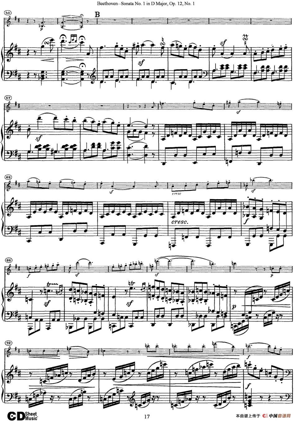 Violin Sonata No.1 in D Major Op.12 No.1（小提琴+钢琴伴奏