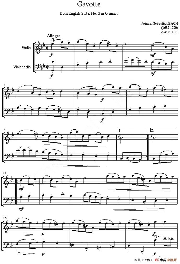 Gavotte from English Suite,No.3 in G minor（加沃特舞曲）