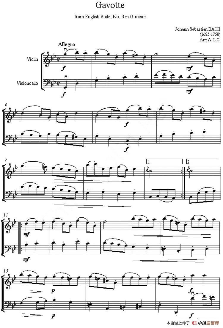 Gavotte from English Suite,No.3 in G minor（加沃特舞曲）