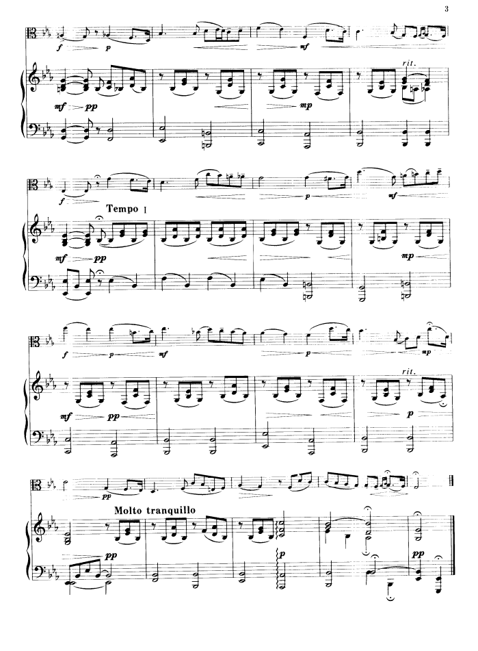 浪漫曲（季托夫作曲版）（中提琴独奏+钢琴伴奏）_提琴乐谱