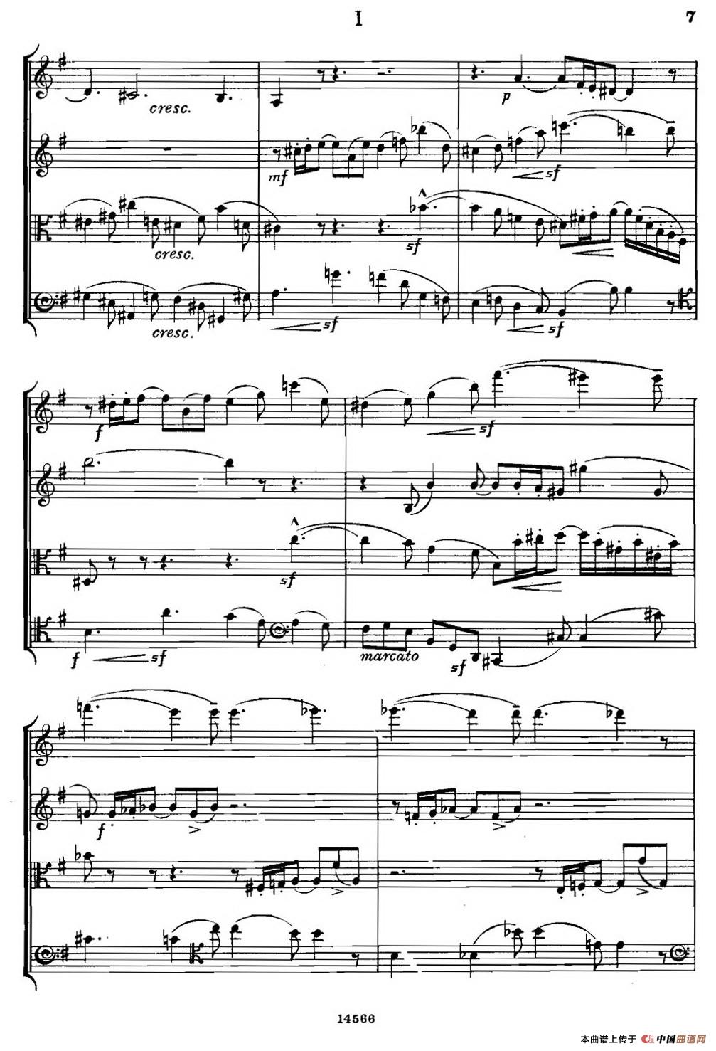 QUARTET Op.83（第一部分）（弦乐四重奏）