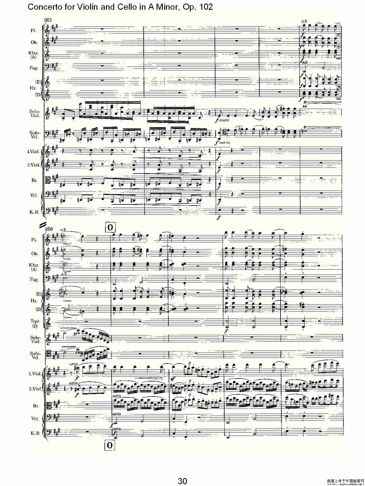A小调小提琴与大提琴协奏曲, Op.102第一乐章小提琴谱