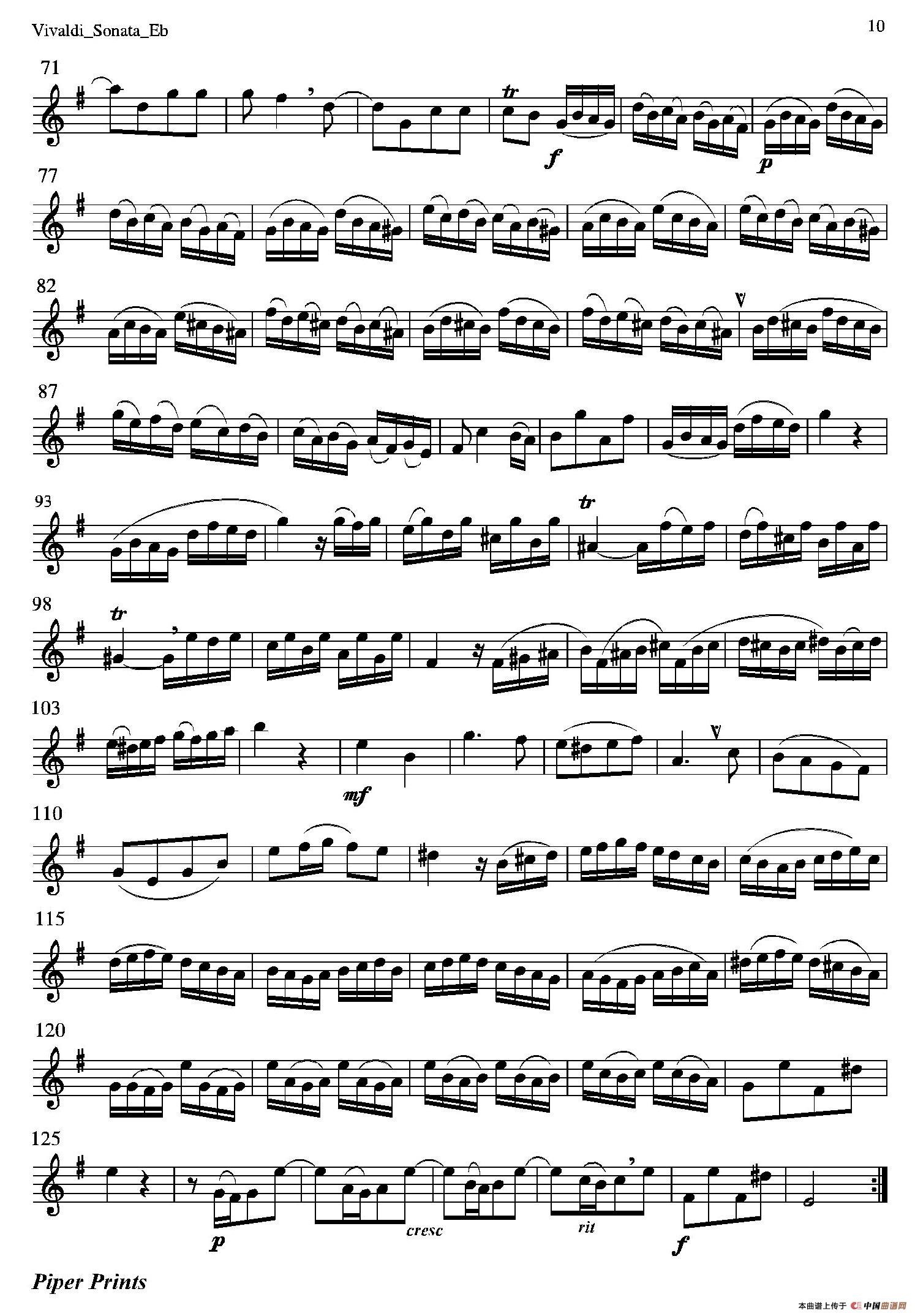 SONATA G-moll（Eb）